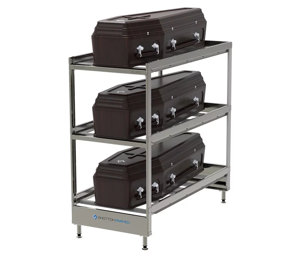 3-TIER AMERICAN STYLE COFFIN RACK STATIC & MOBILE