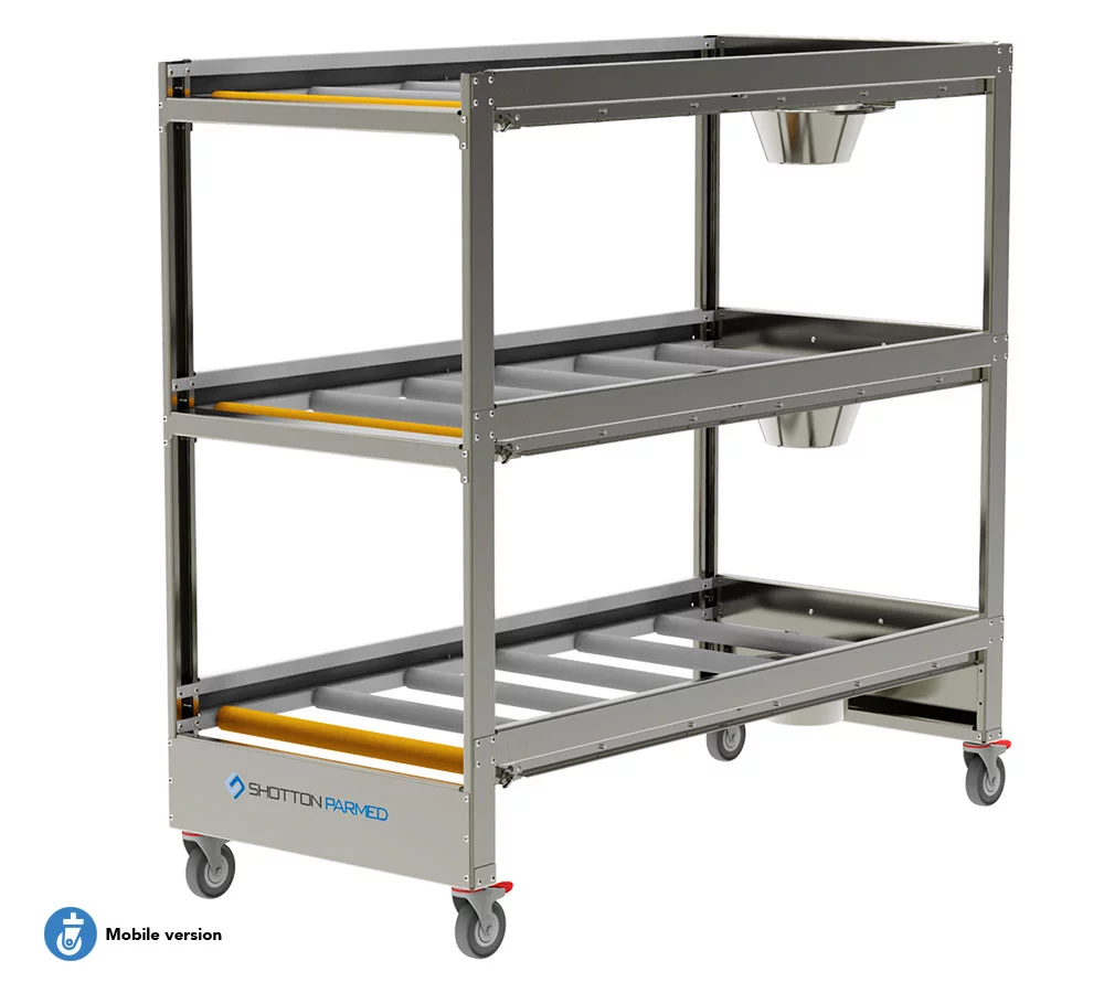 3 TIER COOL ROOM BARIATRIC RACK STATIC & MOBILE