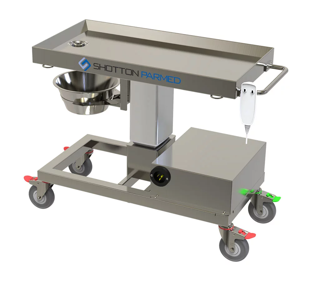 SMALL HEIGHT ADJUSTABLE VET TROLLEY
